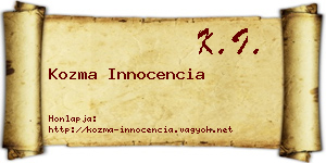 Kozma Innocencia névjegykártya